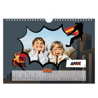 Fotokalender A4 Enkel — Serietidning [April]