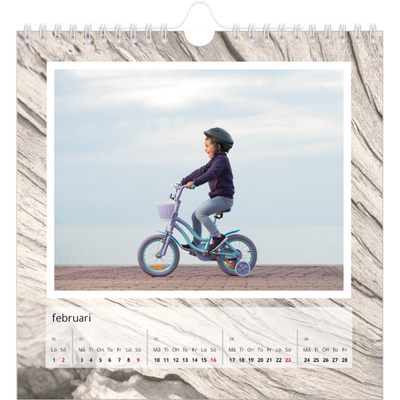 Årskalender kvadratisk — Bakgrund i bark [Februari]