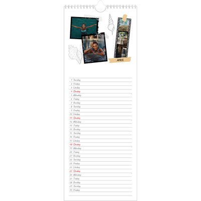 Fotokalender Smal  — Scrapbook stil [April]