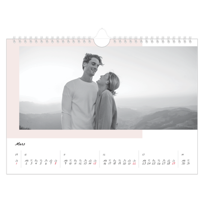 Fotokalender A4 Enkel — Färgglada ramar [Mars]