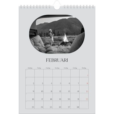 Fotokalender A4 Enkel (20 x 30 cm) — Den öppna vägen [Februari]