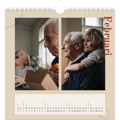 Årskalender kvadratisk — Asymmetrisk text [Februari]