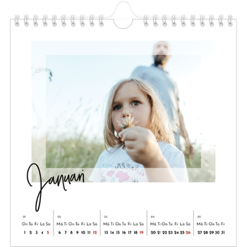 Fotokalender Kvadratisk — Transparent ram