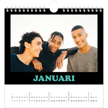 Fotokalender Kvadratisk — Rolig typografi