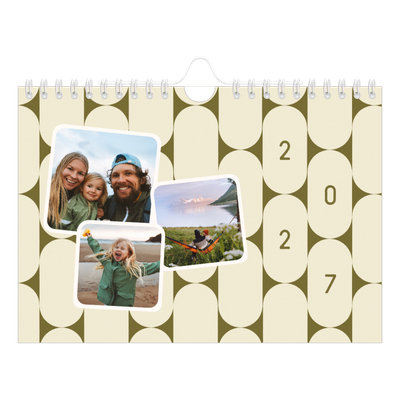 Fotokalender A5 Enkel — Retro mönster [omslag]