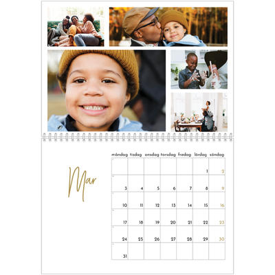 Fotokalender A3 Klassisk (30 x 40 cm) — Handskriven månad [Mars]