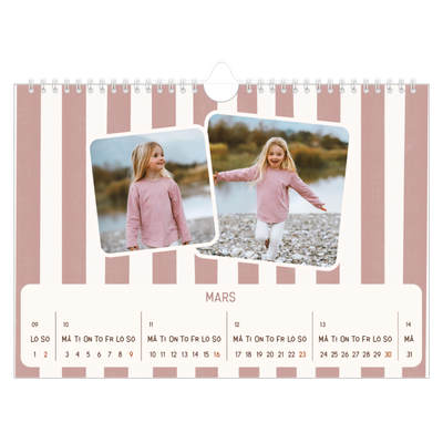 Fotokalender A4 Enkel — Retro mönster [Mars]