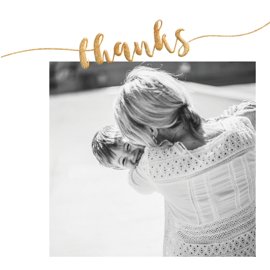 Tack — Guld kalligrafi