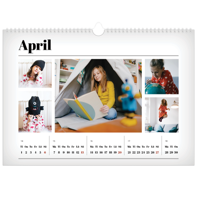 Fotokalender A3 Enkel — Tidningsstil [April]