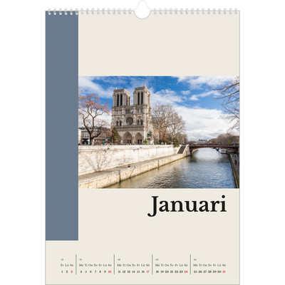 A3 Årskalender — Världens sevärdheter [Januari]