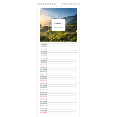 Fotokalender Smal  — Hela historien [Januari]