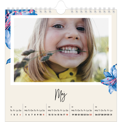 Årskalender kvadratisk — Målade blommor [omslag]