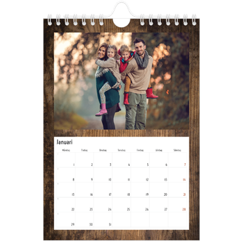Fotokalender A5 Enkel — Paneler i trä