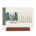Skrivbordskalender med träställ - Liggande  — Världens sevärdheter [Februari]