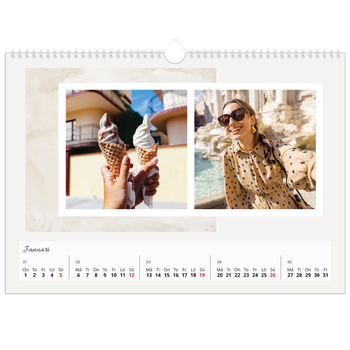 Fotokalender A3 Enkel — Pastell färger