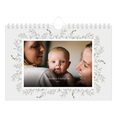 Fotokalender A5 Enkel — Handritade blommor [omslag]
