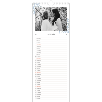 Fotokalender Smal  — Elegant blommig [Januari]