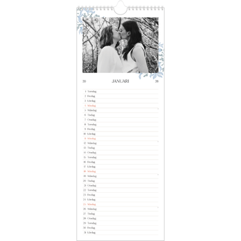 Fotokalender Smal (15x40cm) — Elegant blommig