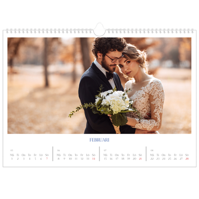 Fotokalender A3 Enkel — Koboltklassiker [Februari]