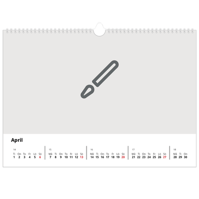 Fotokalender A3 Enkel — Designa din egna fotoprodukt [April]