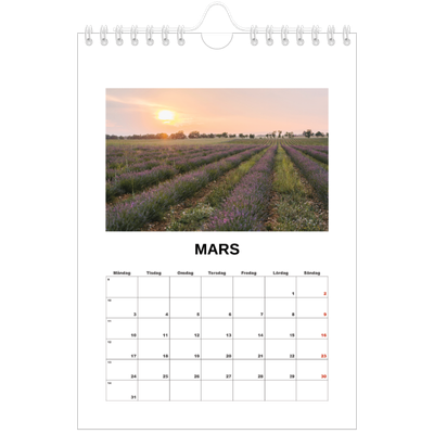 Fotokalender A5 Enkel — Enkel bild [Mars]