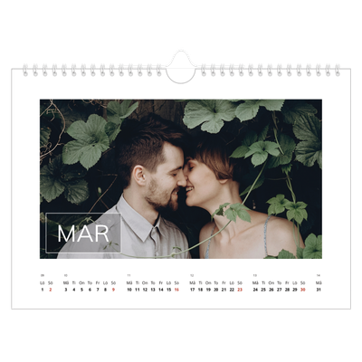 Fotokalender A4 Enkel — Stor dato [Mars]