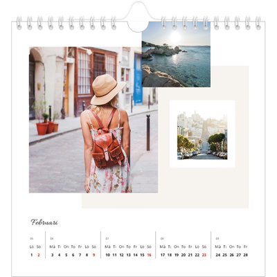 Årskalender kvadratisk — Pastell färger [Februari]