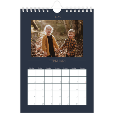 Fotokalender A5 Enkel — Preussisk blå [Februari]