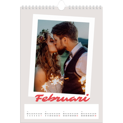 Fotokalender A4 Enkel (20 x 30 cm) — Signerad i karmosin [Februari]