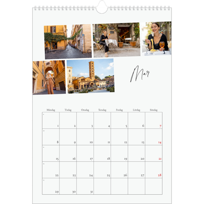 A3 Årskalender — Stadssemester (vit) [Mars]