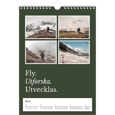 Fotokalender A4 Enkel (20 x 30 cm) — Redaktionell Jord [Mars]