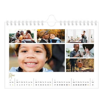 Fotokalender A5 Enkel — Handskriven månad [Mars]