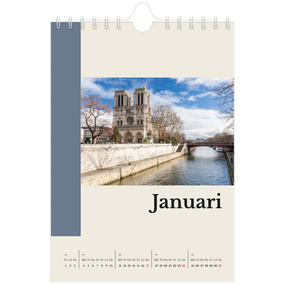Fotokalender A5 Enkel — Världens sevärdheter [Januari]