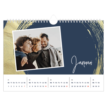 Fotokalender A4 Enkel — Gyllene penseldrag