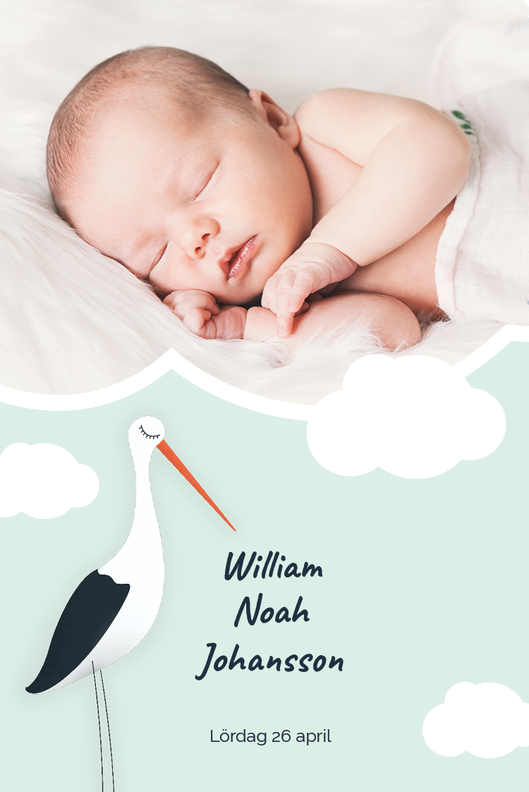 Inbjudningar — Stork och moln