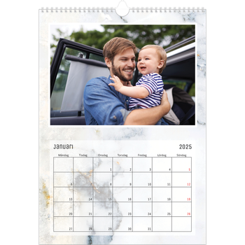 Fotokalender A3 Enkel — Marmor bakgrund