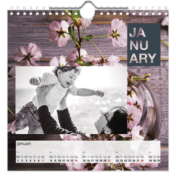 Fotokalender Kvadratisk — Månadsfält