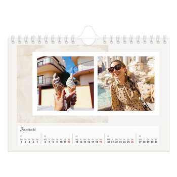 Fotokalender A5 Enkel — Pastell färger