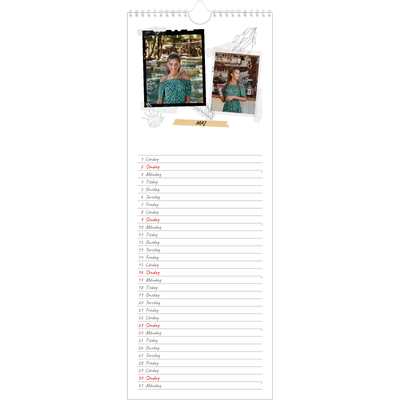 Fotokalender Smal  — Scrapbook stil [Maj]
