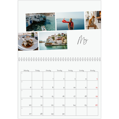 Fotokalender A3 Klassisk (30 x 40 cm) — Stadssemester (vit) [Maj]