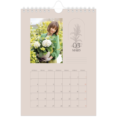 Fotokalender A5 Enkel — Enkel botanisk [Mars]