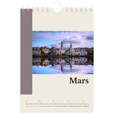 Fotokalender A5 Enkel — Världens sevärdheter [Mars]
