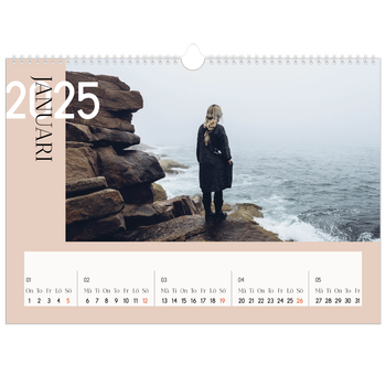 Fotokalender A3 Enkel — Överlappande text