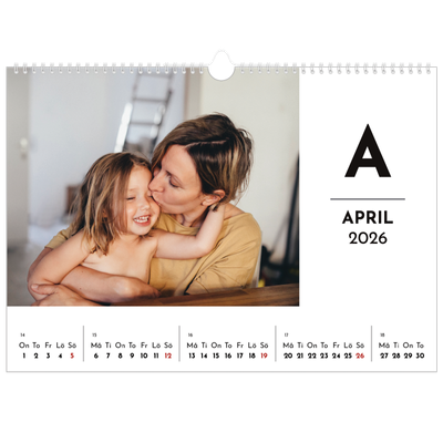 Fotokalender A3 Enkel — Bokstav i fokus [April]