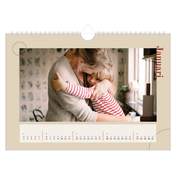 Fotokalender A4 Enkel — Asymmetrisk text