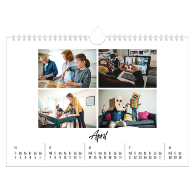Fotokalender A4 Enkel — Boken om mig [April]