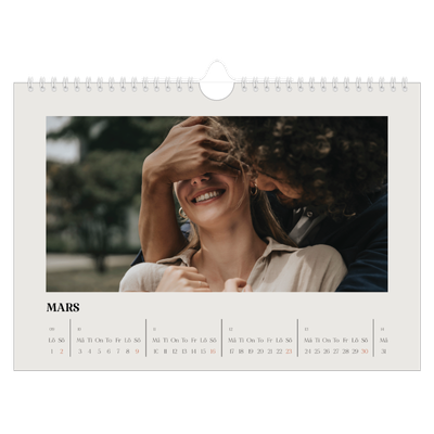 Fotokalender A4 Enkel — Simpel och modernt [Mars]