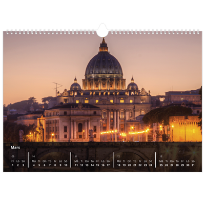 Fotokalender A3 Enkel — Transparent kalender [Mars]