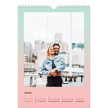 Fotokalender A4 Enkel — Pastelltoner