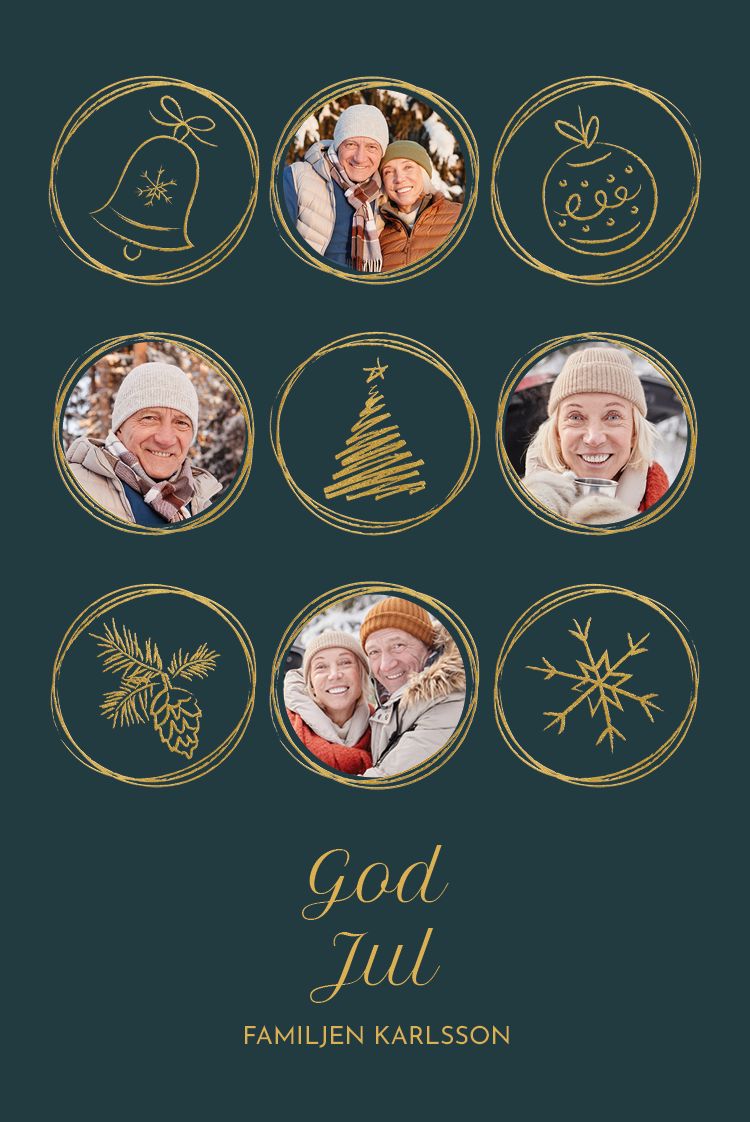 Fotokort — Festliga mörka cirklar